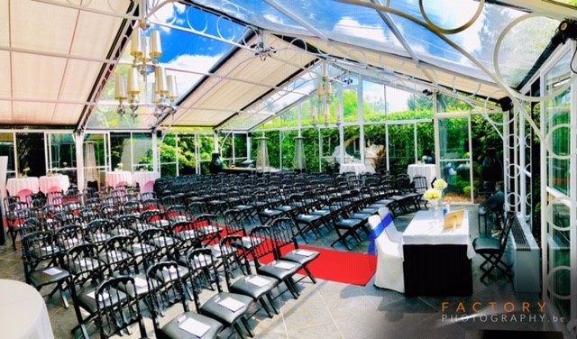 orangerie cérémonie @ le grand salon te Beersel - traiteur aromate - huwelijk mariage feestzaal salle de mariage, witte orangerie - veel licht en veel groen